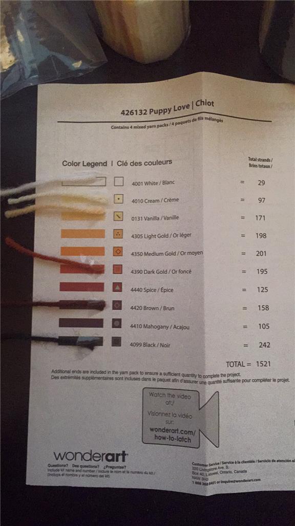 Latch Hook Color Chart
