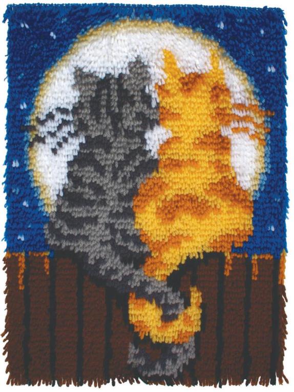 Moonlight Meow Latch Hook Rug Kit ARC 4104 Free UK P and P 