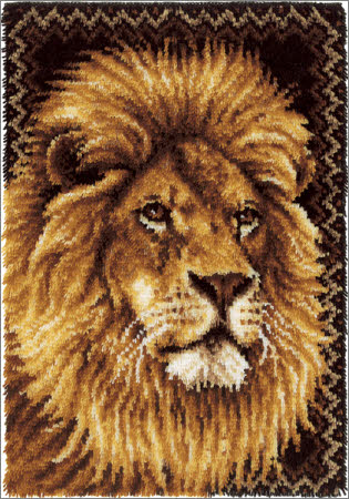WonderArt® 27 x 40 Latch Hook Kit, Lion, Acrylic Yarn Cotton Canvas 